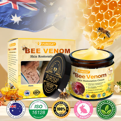 ✅PUROSA® Bee Venom Skin Treatment Cream, Anti-aging, Hydrating, Skin Repair, Even Tone, Acne and Dark Spot Treatment, Wart and Mole Removal, Psoriasis Relief